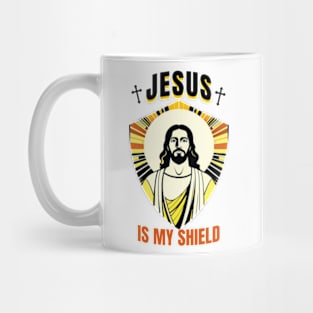 Jesus Is My Shield Art Deco Mug